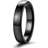 Domed Classic Black Tungsten Wedding Band with High Polish Finish 4mm - 8mm