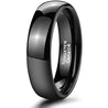 Domed Classic Black Tungsten Wedding Band with High Polish Finish 4mm - 8mm