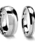 Domed Tungsten Carbide Wedding Band Set With Brushed Stripe Center - 4mm - 12mm