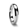 Domed Tungsten Carbide Wedding Band Set With Brushed Stripe Center - 4mm - 12mm