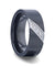 DOVER Black Titanium Ring With Small Silver-Coated Diagonal Design & A Set Of 3 Diamonds