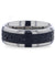 DURANGO Beveled Black And Gray Lava Inlaid Titanium Men’s Wedding Band 8mm