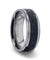 DURANGO Beveled Black And Gray Lava Inlaid Titanium Men’s Wedding Band 8mm