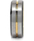 Duxbury Grooved Yellow Golad Inlaid Brushed Center Tungsten Carbide Ring - 8mm