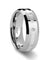 EDWARDO Silver Inlaid Beveled Tungsten Ring with 8 diamond settings - 8mm
