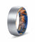 EHAN 8MM Men’s Brushed Tungsten Ring with Blue/Yellow Box Elder Wood Sleeve