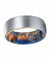 EHAN 8MM Men’s Brushed Tungsten Ring with Blue/Yellow Box Elder Wood Sleeve