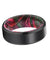 ELKI Black Brushed Tungsten Carbide Ring with Green/Red Box Elder Wood Sleeve 8MM