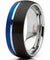 Elko Domed Mens Tritone Tungsten Carbide Wedding Band Thin Grooved - 8mm