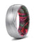 ELTON Men’s Damascus Steel Ring with Red/Green Wood Sleeve 8mm