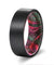 ELVIO Flat Black Tungsten Carbide Band with Red/Green Box Elder Wood Sleeve 8MM