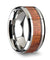 Exotic Mahogany Hard Wood Inlaid Tungsten Ring With Beveled Edges 4mm-10mm