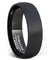 Exquisite Black Domed Tungsten Wedding Band with Brush Finish 6mm - 8mm