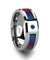 Fabienne Blue & Purple Tungsten Wedding Band Set w/ Color Changing Inlay 4mm-10mm