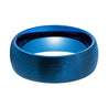Fairfax Blue Tungsten Carbide Wedding Band Domed Brushed Finish - 6mm & 8mm