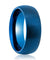 Fairfax Blue Tungsten Carbide Wedding Band Domed Brushed Finish - 6mm & 8mm