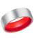Fairmont Men’s Flat Brushed Tungsten Carbide Ring with Red Inside - 8mm
