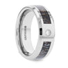 FELIX Tungsten Ring Ombre Deer Antler Inlay With Diamond Setting Center - 8mm