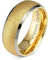 Fulton Men’s Yellow Gold SandBlasted Silver Edges Tungsten Wedding Band - 8mm