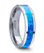 Gabriel Tungsten Wedding Band Set With Blue Green Opal Inlay - 4mm - 10mm