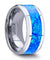Gabriel Tungsten Wedding Band Set With Blue Green Opal Inlay - 4mm - 10mm