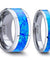 Gabriel Tungsten Wedding Band Set With Blue Green Opal Inlay - 4mm - 10mm
