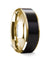 GADAR Gold Inlaid Beveled Titanium Ring with Black Brushed Center - 8mm