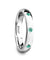GALA Women’s Domed Tungsten Ring With 3 Green Emeralds Setting - 4mm