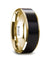 GALENO Beveled Gold Plated Tungsten Wedding Band Brushed Black Center - 8mm