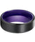 Gallatin Beveled Black Brushed Tungsten Carbide Ring Dark Purple Inside 6mm & 8mm