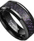 Genoa Black Tungsten Ring Celtic Dragon Pattern Purple Carbon Fiber Inlay - 8mm