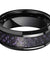 Genoa Black Tungsten Ring Celtic Dragon Pattern Purple Carbon Fiber Inlay - 8mm