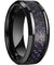 Genoa Black Tungsten Ring Celtic Dragon Pattern Purple Carbon Fiber Inlay - 8mm