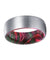 GENT Men’s Domed Tungsten Ring with Red & Green Box Elder Wood Sleeve 8mm