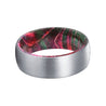 GENT Men’s Domed Tungsten Ring with Red & Green Box Elder Wood Sleeve 8mm