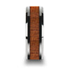 Genuine African Sapele Wood Inlaid Tungsten Wedding Polished Bevels 6mm - 10mm