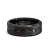 GEORGIA Beveled Black Tungsten Wedding Band with Grooved Center 8mm