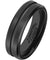 GEORGIA Beveled Black Tungsten Wedding Band with Grooved Center 8mm