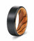 GERMEN Beveled Black Tungsten Carbide Ring w/ Bocote Wood Sleeve 8MM