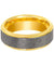Grafton Men’s Yellow Gold Inlaid Tungsten Ring with Sandblasted Center - 8mm