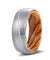 GRANT Domed Damascus Steel Wood Rings w/ Bocote Sleeve 8mm