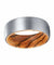GRIAN Brushed Tungsten Carbide Wedding Band w/ Bocote Wood Sleeve 8mm