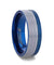 Grooved Tungsten Carbide Men’s Wedding Band With Blue Ion Plating Inside - 8mm
