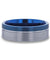 Grooved Tungsten Carbide Men’s Wedding Band With Blue Ion Plating Inside - 8mm