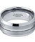 Grooved Tungsten Wedding Band with Beveled Edges and Brushed Polished Finish - 8mm