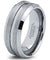 Grooved Tungsten Wedding Band with Beveled Edges and Brushed Polished Finish - 8mm