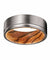 HARTO Men’s Grooved Tungsten Wedding Ring w/ Bocote Wood Sleeve 8mm