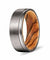 HARTO Men’s Grooved Tungsten Wedding Ring w/ Bocote Wood Sleeve 8mm
