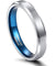 HAVEN Beveled Brushed Tungsten Wedding Band for Women Blue Inside - 4mm