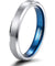 HAVEN Beveled Brushed Tungsten Wedding Band for Women Blue Inside - 4mm